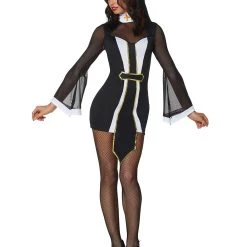 Spirit Halloween Adult Twisted Sister Sexy Nun Costume -Cheap Trick Or Treat Hub Store 01434745 c
