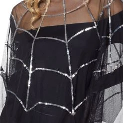 Spirit Halloween Adult Sequin Spiderweb Poncho 6 Spirit Halloween Adult Sequin Spiderweb Poncho -Cheap Trick Or Treat Hub Store 01435072 c