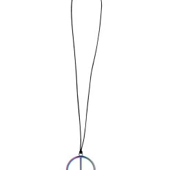 Spirit Halloween Rainbow Peace Pendant Necklace