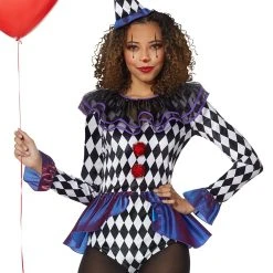 Spirit Halloween Adult Carnival Clown Bodysuit Costume -Cheap Trick Or Treat Hub Store 01436740 c