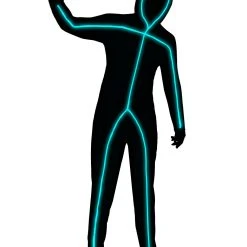 Spirit Halloween Adult Light-Up E.L Wire Blue Stick Figure Costume