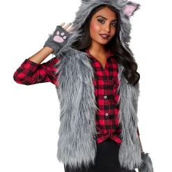 Spirit Halloween Adult Faux Fur Plus Size Wolf Vest