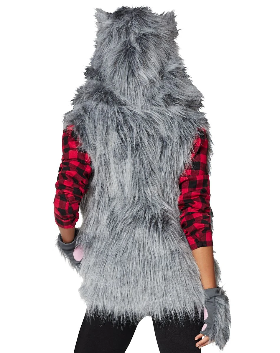 Spirit Halloween Adult Faux Fur Plus Size Wolf Vest 2 Spirit Halloween Adult Faux Fur Plus Size Wolf Vest - Image 2