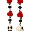 Spirit Halloween Day of The Dead Skull Dangle Earrings