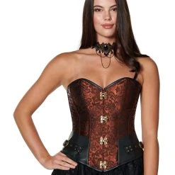 Spirit Halloween Brown Buckle Steampunk Corset