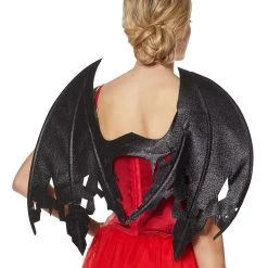 Spirit Halloween Black Glitter Devil Wings