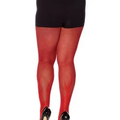 Spirit Halloween Red Devil Flame Fishnet Stockings -Cheap Trick Or Treat Hub Store 01441682 b