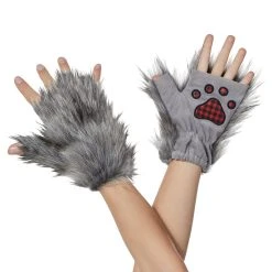 Spirit Halloween Kids Faux Fur Wolf Paws