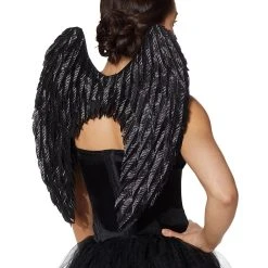 Spirit Halloween Black Fallen Angel Wings