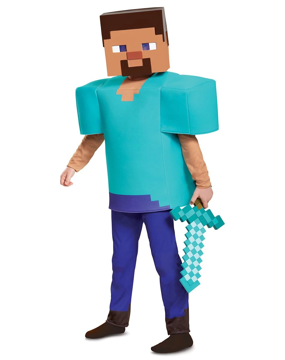 Spirit Halloween Kids Steve Costume Deluxe - Minecraft 4 Spirit Halloween Kids Steve Costume Deluxe - Minecraft - Image 4