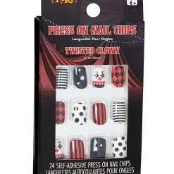 Spirit Halloween Kids Twisted Clown Press On Nails -Cheap Trick Or Treat Hub Store 01449719 d
