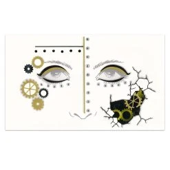 Spirit Halloween Steampunk Gear Face Decal Deluxe