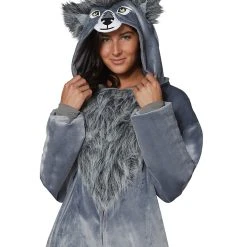 Spirit Halloween Adult Faux Fur Wolf Union Suit -Cheap Trick Or Treat Hub Store 01454370 d