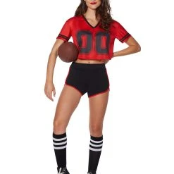 Spirit Halloween Red Cropped Jersey -Cheap Trick Or Treat Hub Store 01454545 c