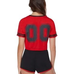 Spirit Halloween Red Cropped Jersey -Cheap Trick Or Treat Hub Store 01454552 b