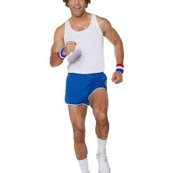 Spirit Halloween Male Blue and White Athletic Shorts 9 Spirit Halloween Male Blue and White Athletic Shorts -Cheap Trick Or Treat Hub Store 01455047 c