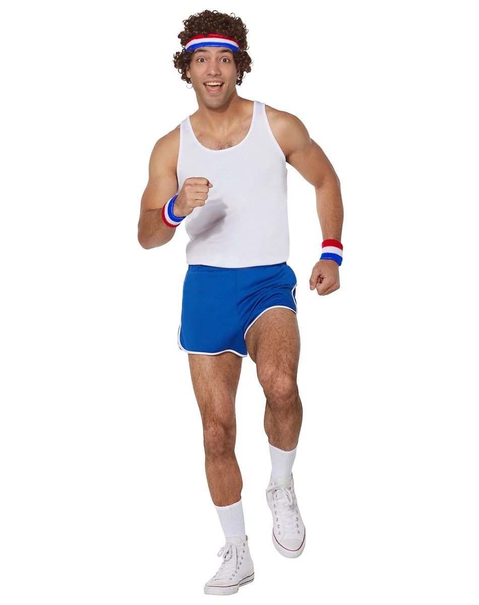Spirit Halloween Male Blue and White Athletic Shorts 5 Spirit Halloween Male Blue and White Athletic Shorts - Image 5