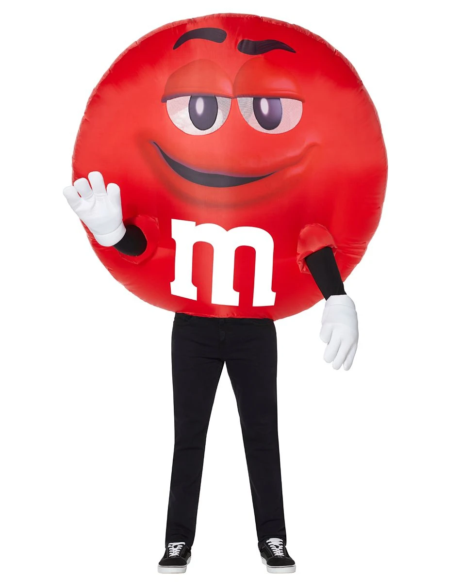 Spirit Halloween Adult Red M&M'S Inflatable Costume 1 Spirit Halloween Adult Red M&M'S Inflatable Costume