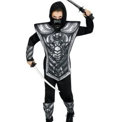 Spirit Halloween Kids Silver Scorpion Ninja Costume