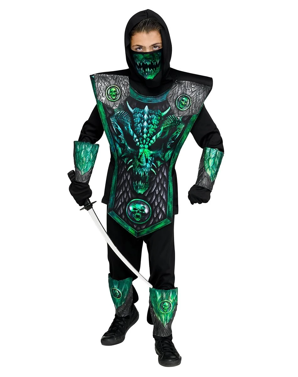 Spirit Halloween Kids Green Dragon Ninja Costume - Deluxe 1 Spirit Halloween Kids Green Dragon Ninja Costume - Deluxe