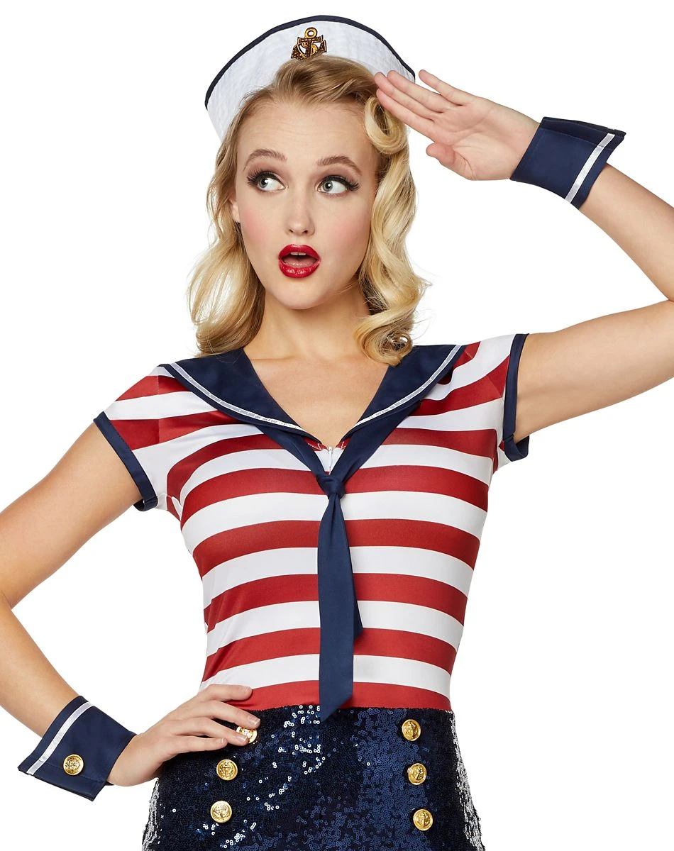 Spirit Halloween Adult Sailor Romper Costume 3 Spirit Halloween Adult Sailor Romper Costume - Image 3