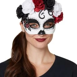 Spirit Halloween Day of the Dead Rose Half Mask