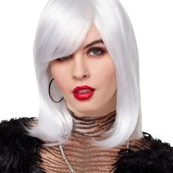 Spirit Halloween Side Bang White Pageboy Wig