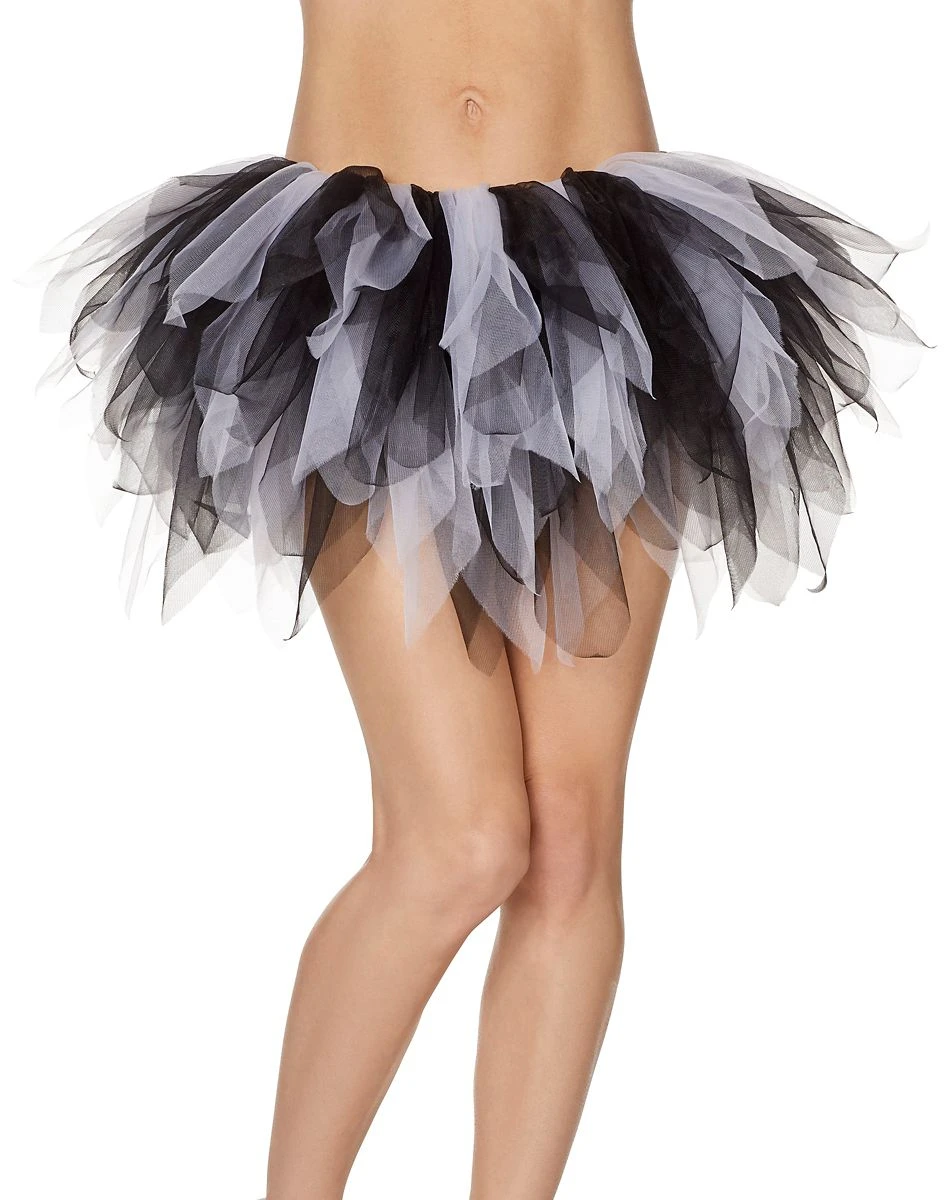 Spirit Halloween Black and White Shredded Tutu 1 Spirit Halloween Black and White Shredded Tutu