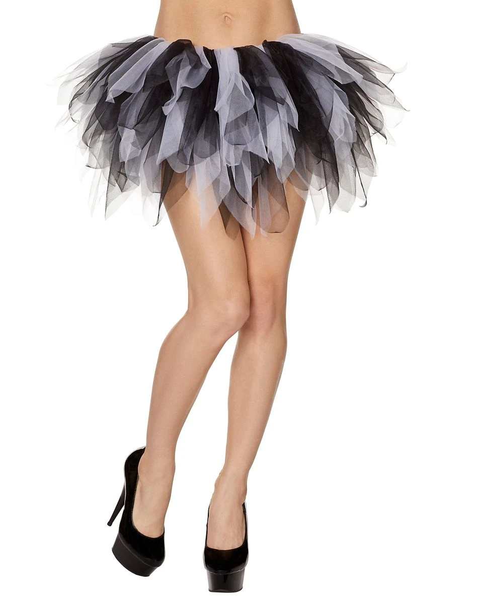 Spirit Halloween Black and White Shredded Tutu 2 Spirit Halloween Black and White Shredded Tutu - Image 2