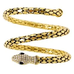 Spirit Halloween Goldtone Roman Snake Cuff -Cheap Trick Or Treat Hub Store 01468677 c