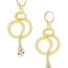 Spirit Halloween Goldtone Snake Earrings