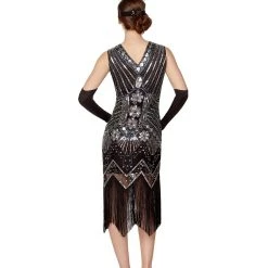 Spirit Halloween Adult Black Beaded Flapper Dress -Cheap Trick Or Treat Hub Store 01470350 c