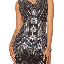 Spirit Halloween Adult Black Beaded Flapper Dress -Cheap Trick Or Treat Hub Store 01470350 d