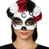 Spirit Halloween Day of the Dead Roses Half Mask