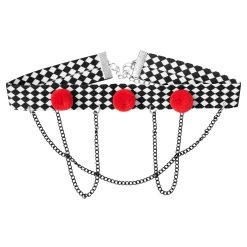 Spirit Halloween Scary Clown Pom Choker Necklace