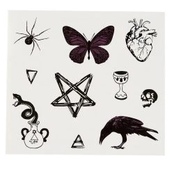 Spirit Halloween Gothic Temporary Tattoos -Cheap Trick Or Treat Hub Store 01473990 c