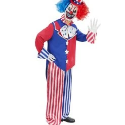 Spirit Halloween Adult Patriotic Clown Costume -Cheap Trick Or Treat Hub Store 01474337 c