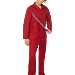Spirit Halloween Adult Red Horror Jumpsuit