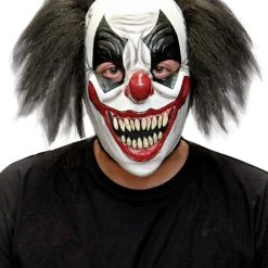 Spirit Halloween Red White and Black Clown Full Mask