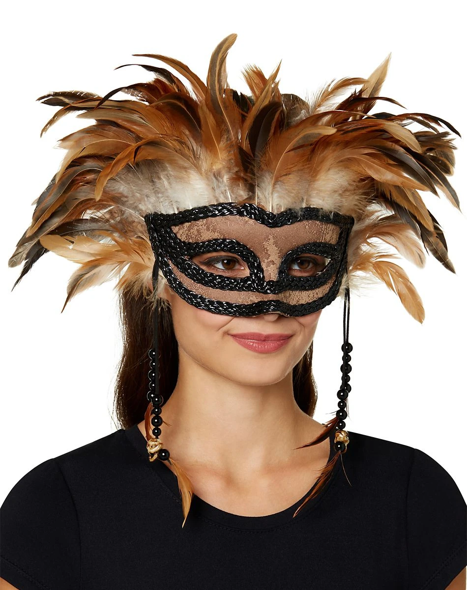 Spirit Halloween Witch Doctor Feather Eye Mask 2 Spirit Halloween Witch Doctor Feather Eye Mask - Image 2