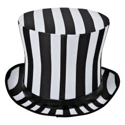 Spirit Halloween Black and White Striped Top Hat -Cheap Trick Or Treat Hub Store 01478692 c