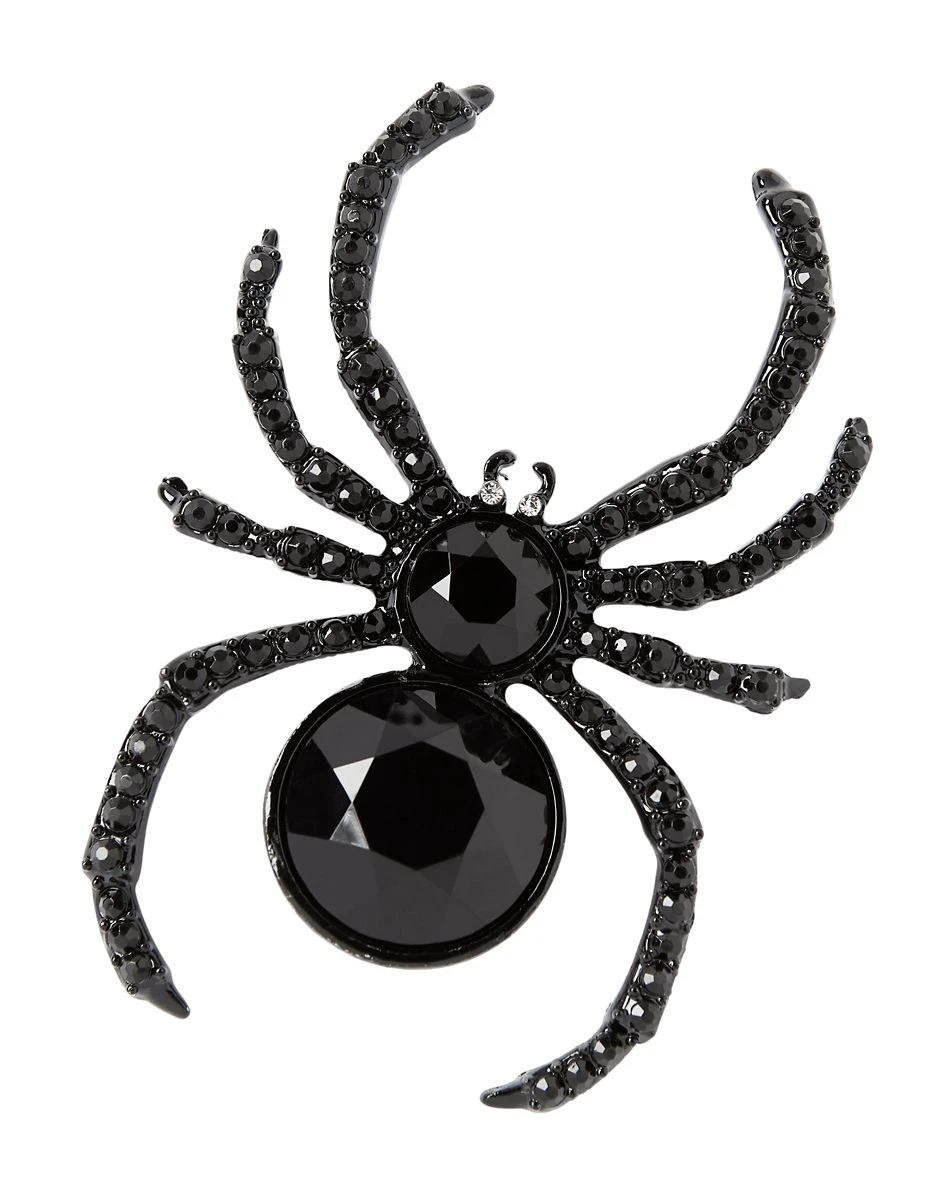 Spirit Halloween Black Crystal Spider Pin 1 Spirit Halloween Black Crystal Spider Pin