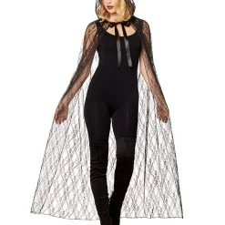 Spirit Halloween Adult Black Lace Cape