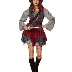 Spirit Halloween Adult Castaway Cutie Pirate Costume - The Signature Collection