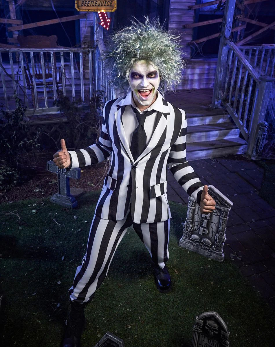 Spirit Halloween Adult Beetlejuice Striped Suit 1 Spirit Halloween Adult Beetlejuice Striped Suit