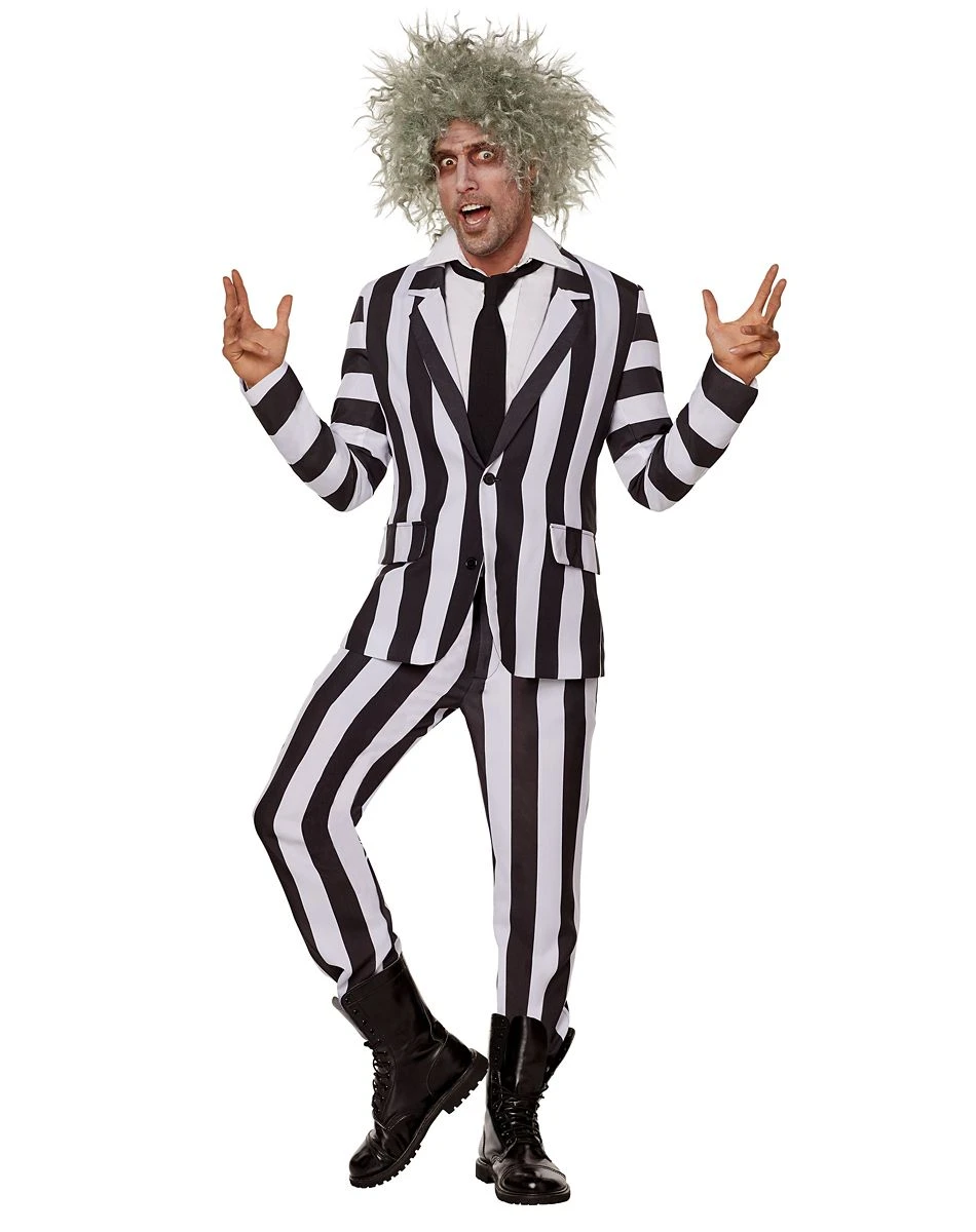 Spirit Halloween Adult Beetlejuice Striped Suit 2 Spirit Halloween Adult Beetlejuice Striped Suit - Image 2