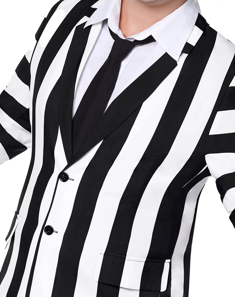 Spirit Halloween Adult Beetlejuice Striped Plus Size Suit 3 Spirit Halloween Adult Beetlejuice Striped Plus Size Suit - Image 3