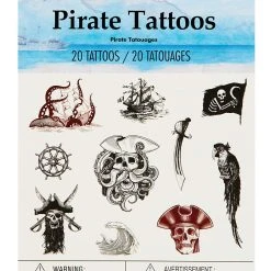 Spirit Halloween Pirate Temporary Tattoos -Cheap Trick Or Treat Hub Store 01484906 d
