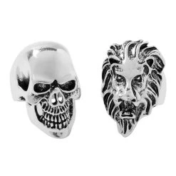Spirit Halloween Punk Skull and Lion Rings - 2 Pack