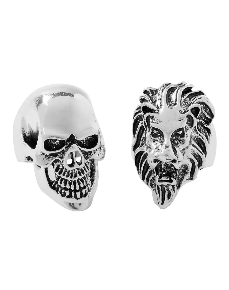 Spirit Halloween Punk Skull and Lion Rings - 2 Pack 1 Spirit Halloween Punk Skull and Lion Rings - 2 Pack